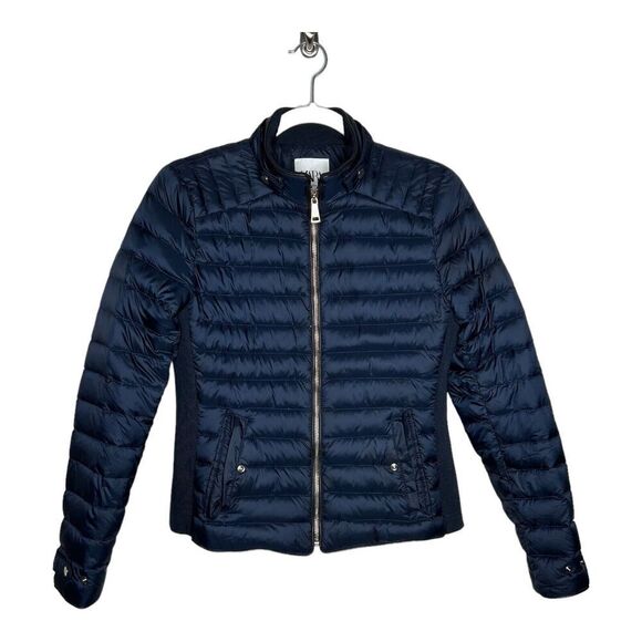 Zara Womens Puffer Jacket Size Small Full Zip Navy Blue Quilted Packable - Picture 1 of 10